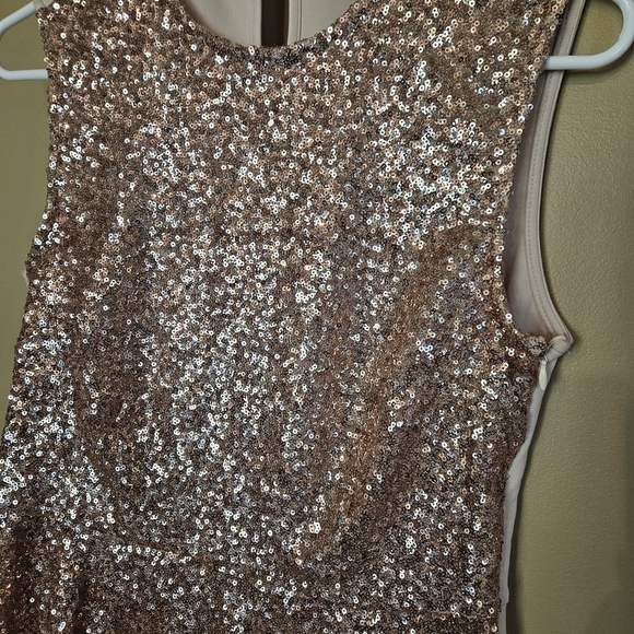 Artee Couture Nordstrom Gold Sequin Peplum Top Medium Life Of A Show Girl Swift - Picture 4 of 8